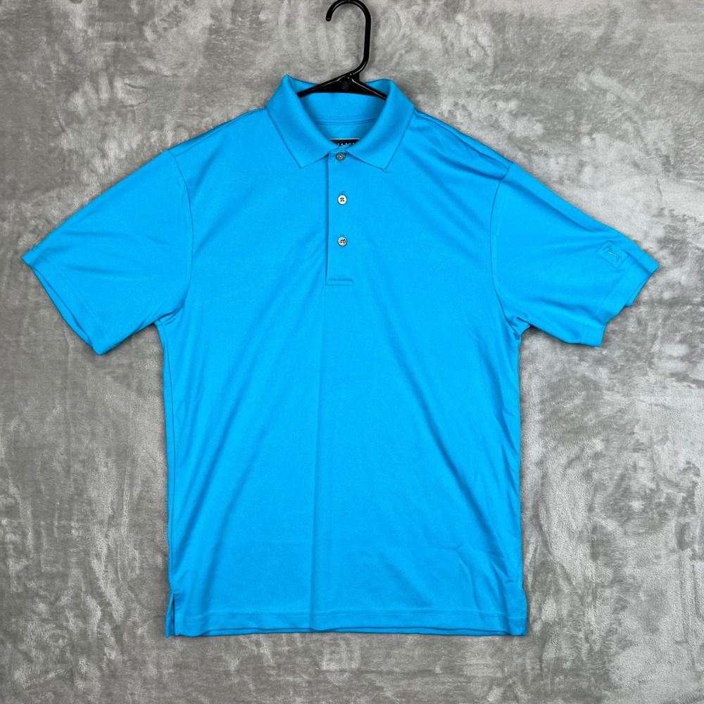 PGA‎ TOUR Men's Golf Polo Shirt Short Sleeve Blue Performance Athletic